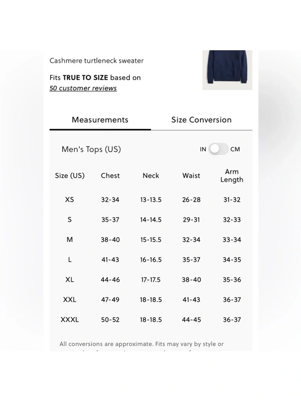 J.Crew Cashmere Turtleneck Sweater Mens